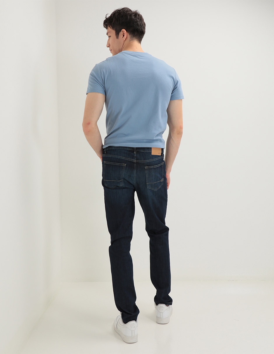 Jeans skinny lavado whisker para hombre 2