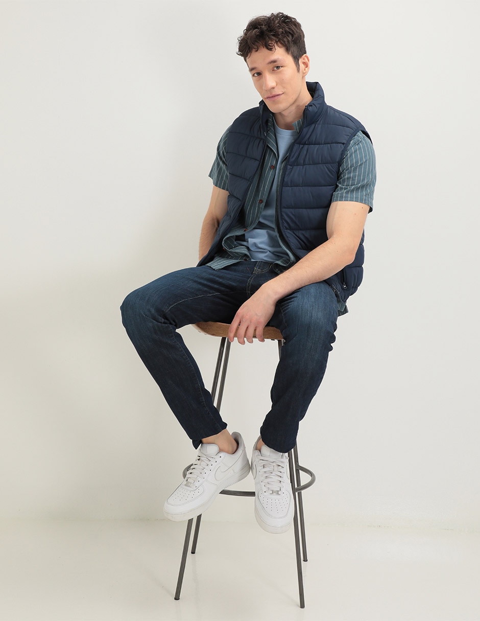 Jeans skinny lavado whisker para hombre 3