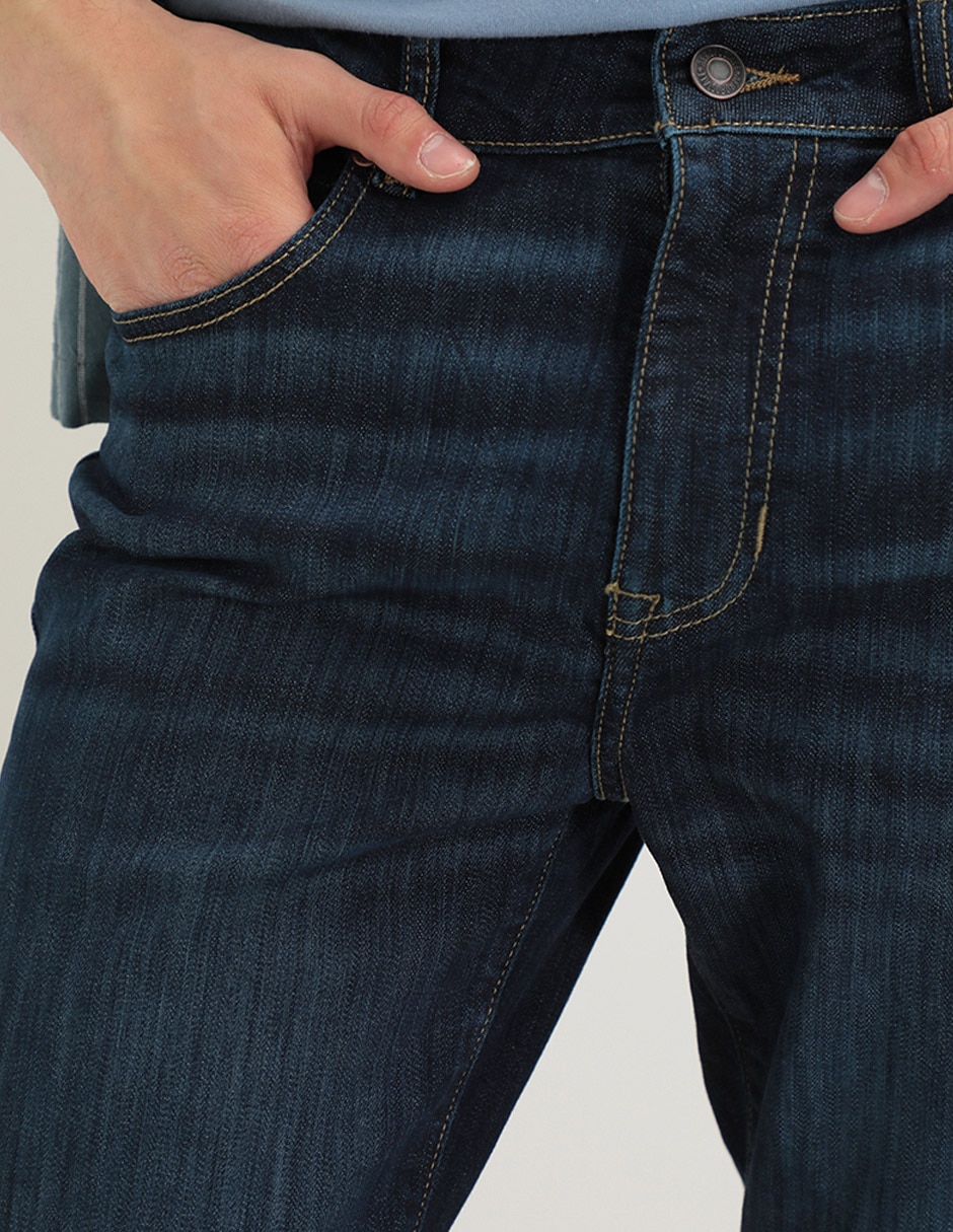Jeans skinny lavado whisker para hombre 4