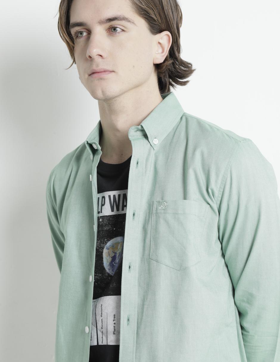 Camisa casual Aéropostale de algodón manga larga para hombre