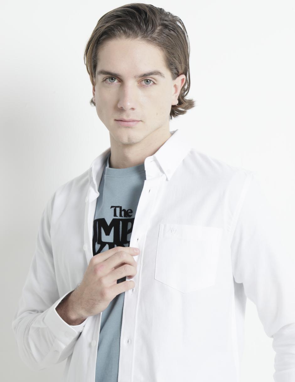 Camisa casual Aéropostale de algodón manga larga para hombre