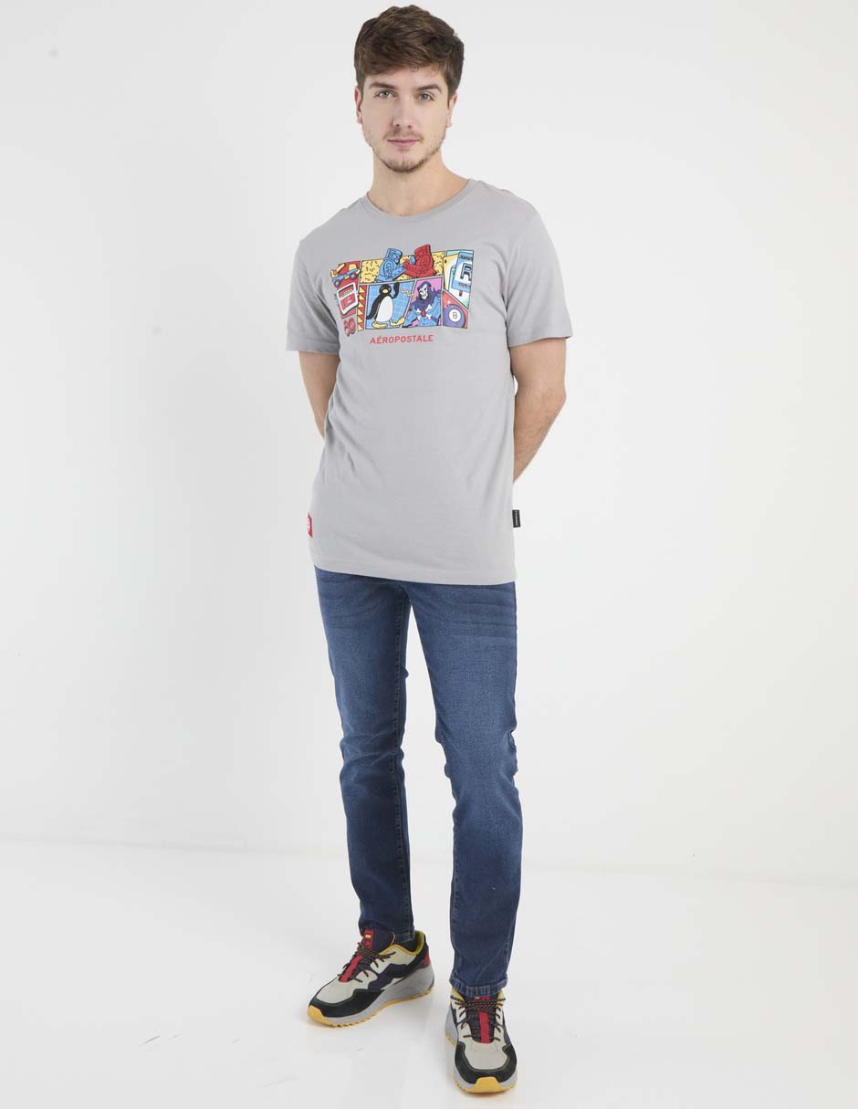 Jeans slim Aéropostale lavado stone wash para hombre