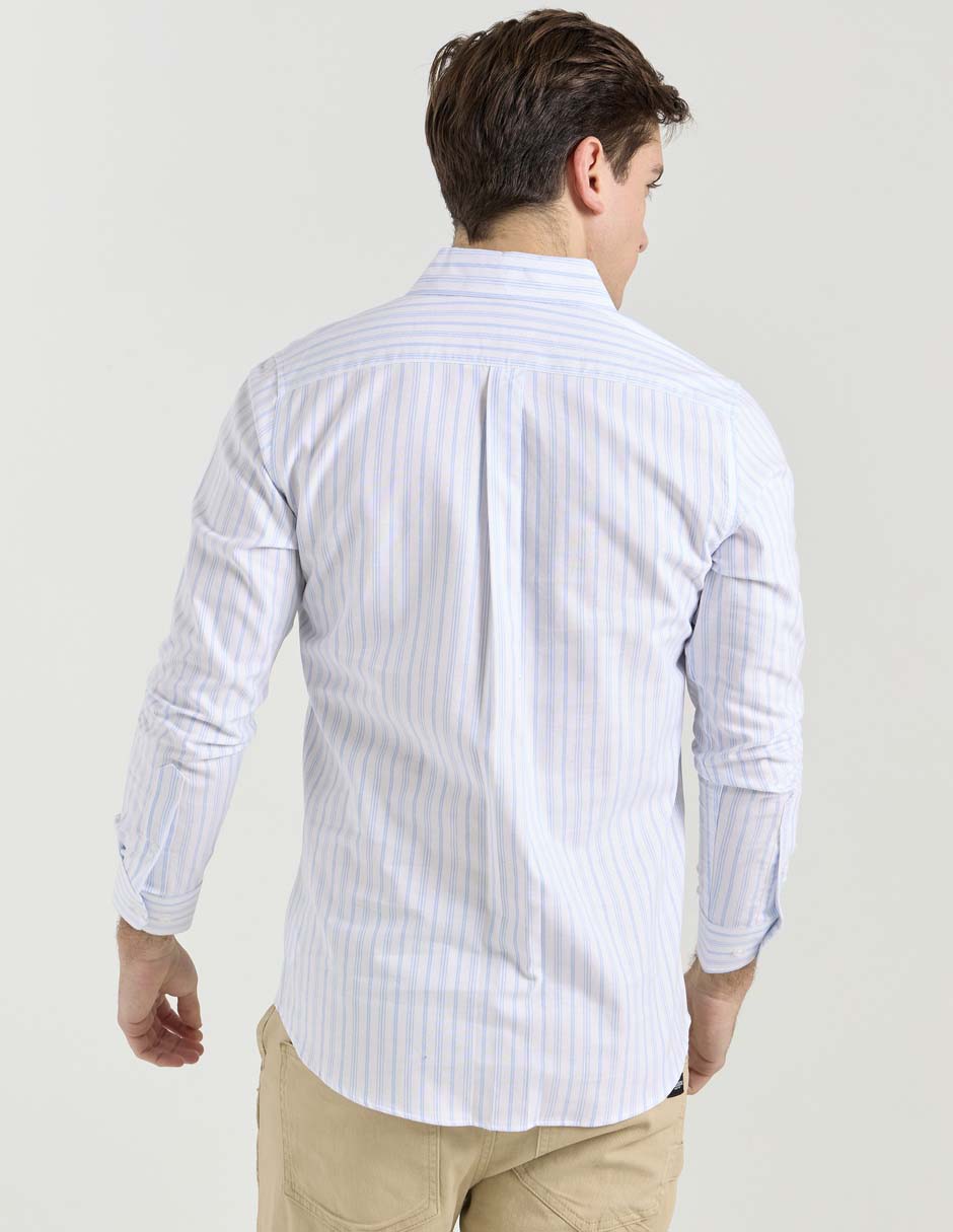 Camisa casual de algodón manga larga para hombre
