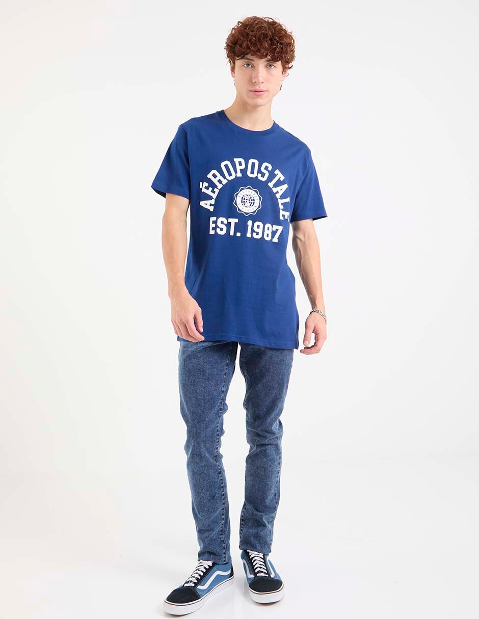 Jeans slim Aéropostale lavado stone wash para hombre