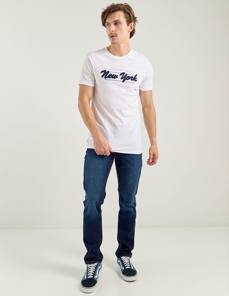 Jeans slim Aéropostale lavado stone wash para hombre