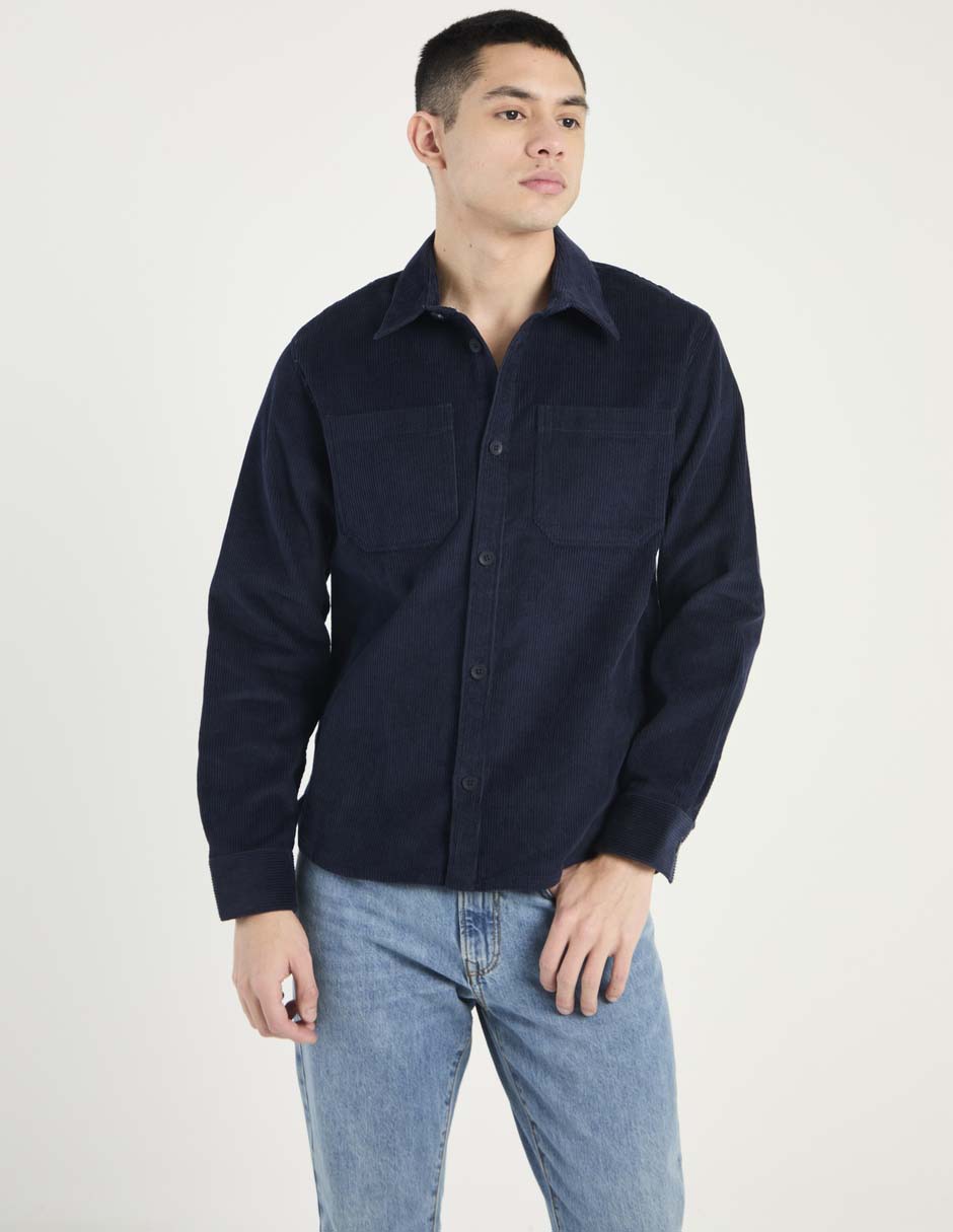 Sobrecamisa casual manga larga para hombre