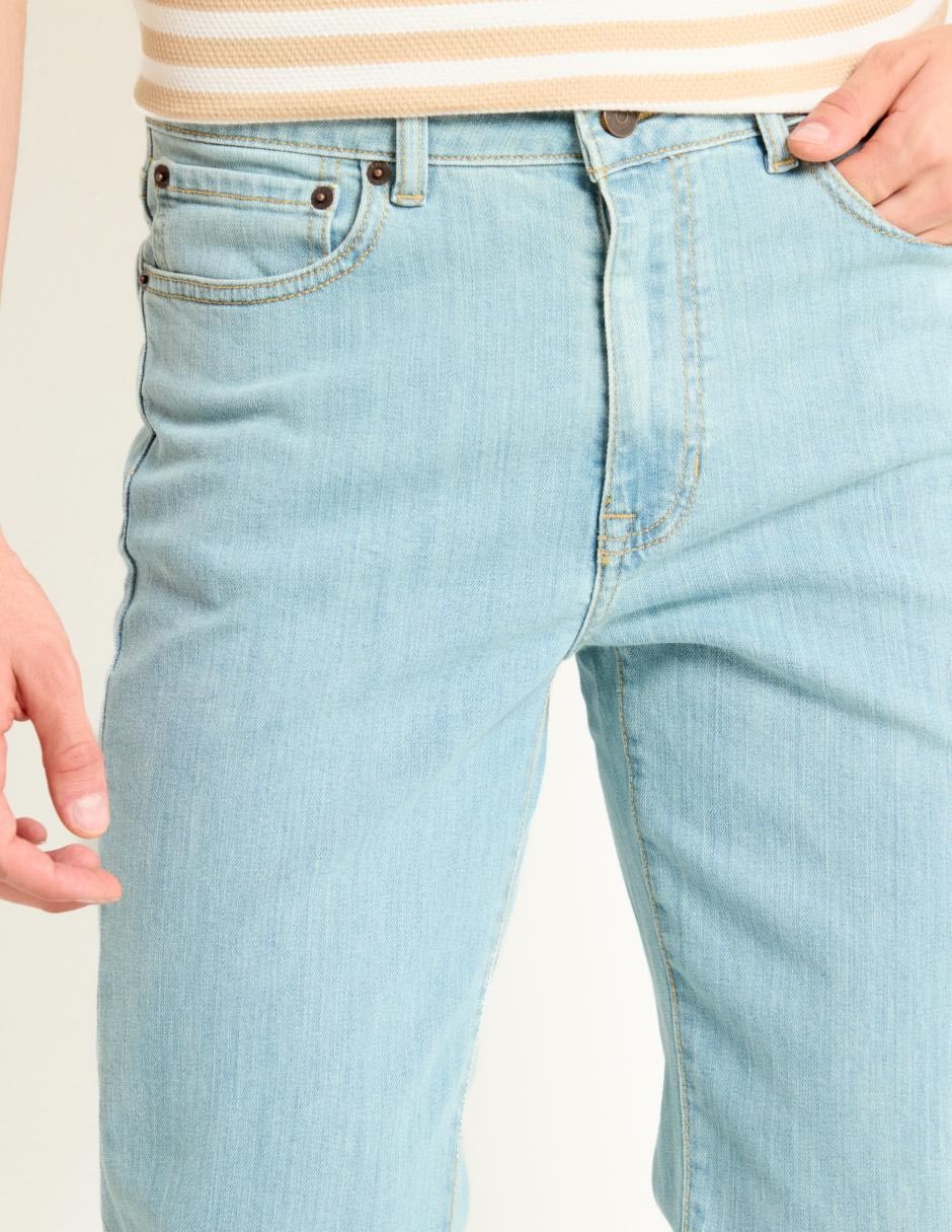 Jeans skinny lavado claro para hombre 4