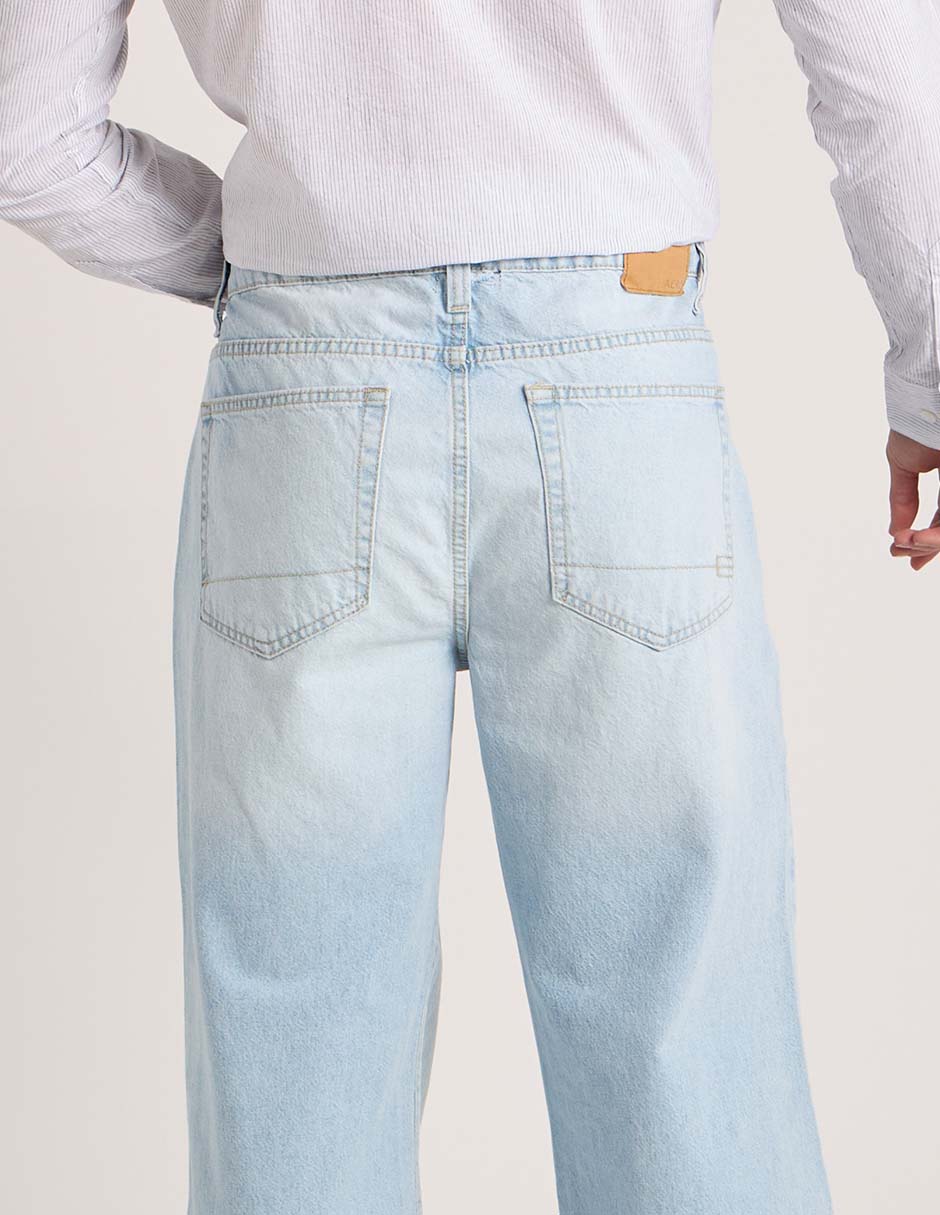 Jeans baggy Aero lavado bleach para hombre