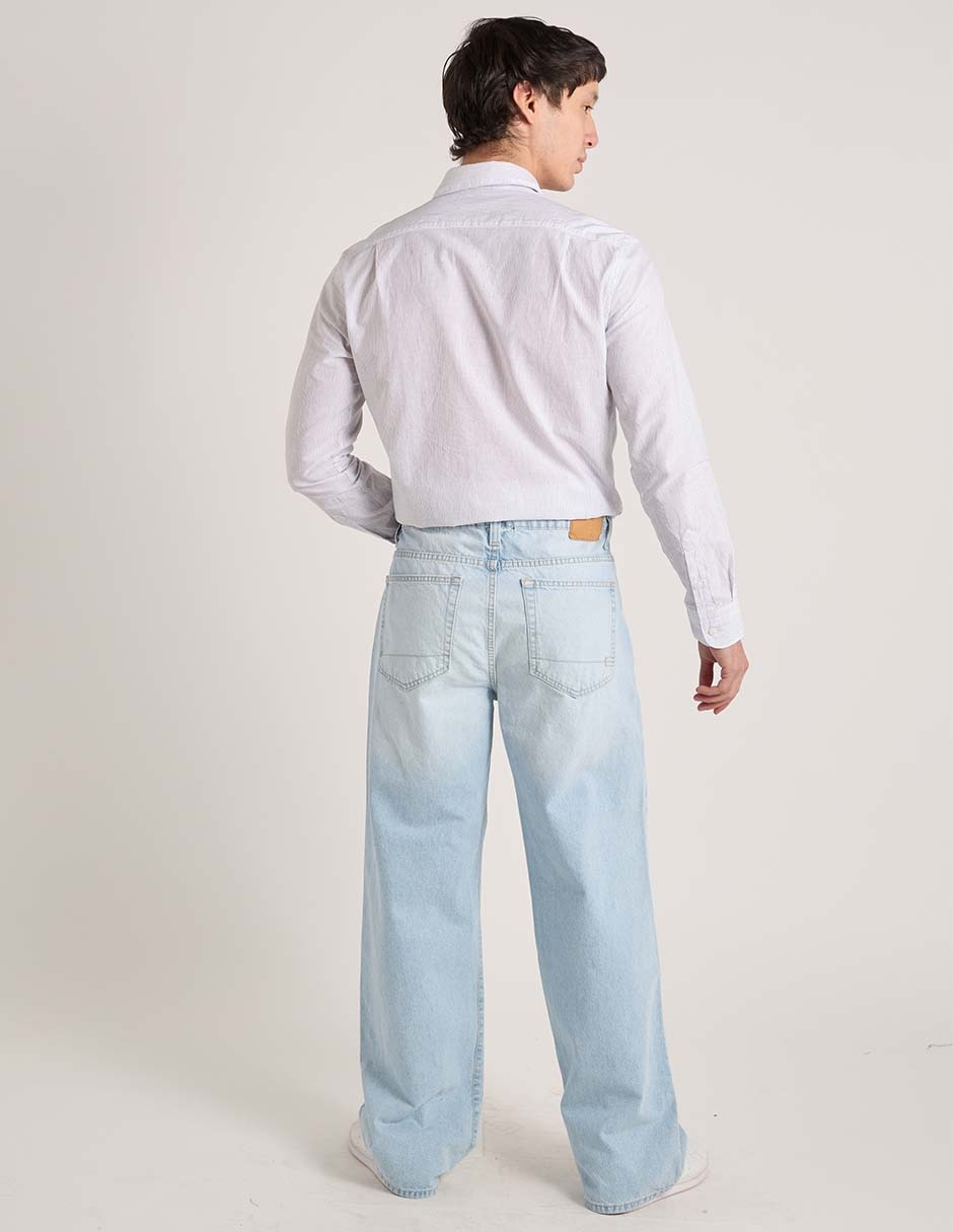 Jeans baggy Aero lavado bleach para hombre