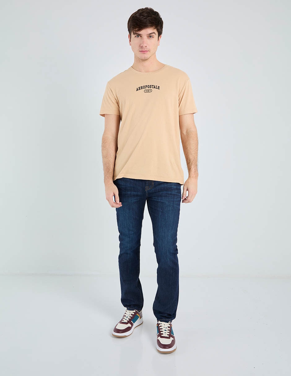 Jeans slim Aéropostale lavado whisker para hombre