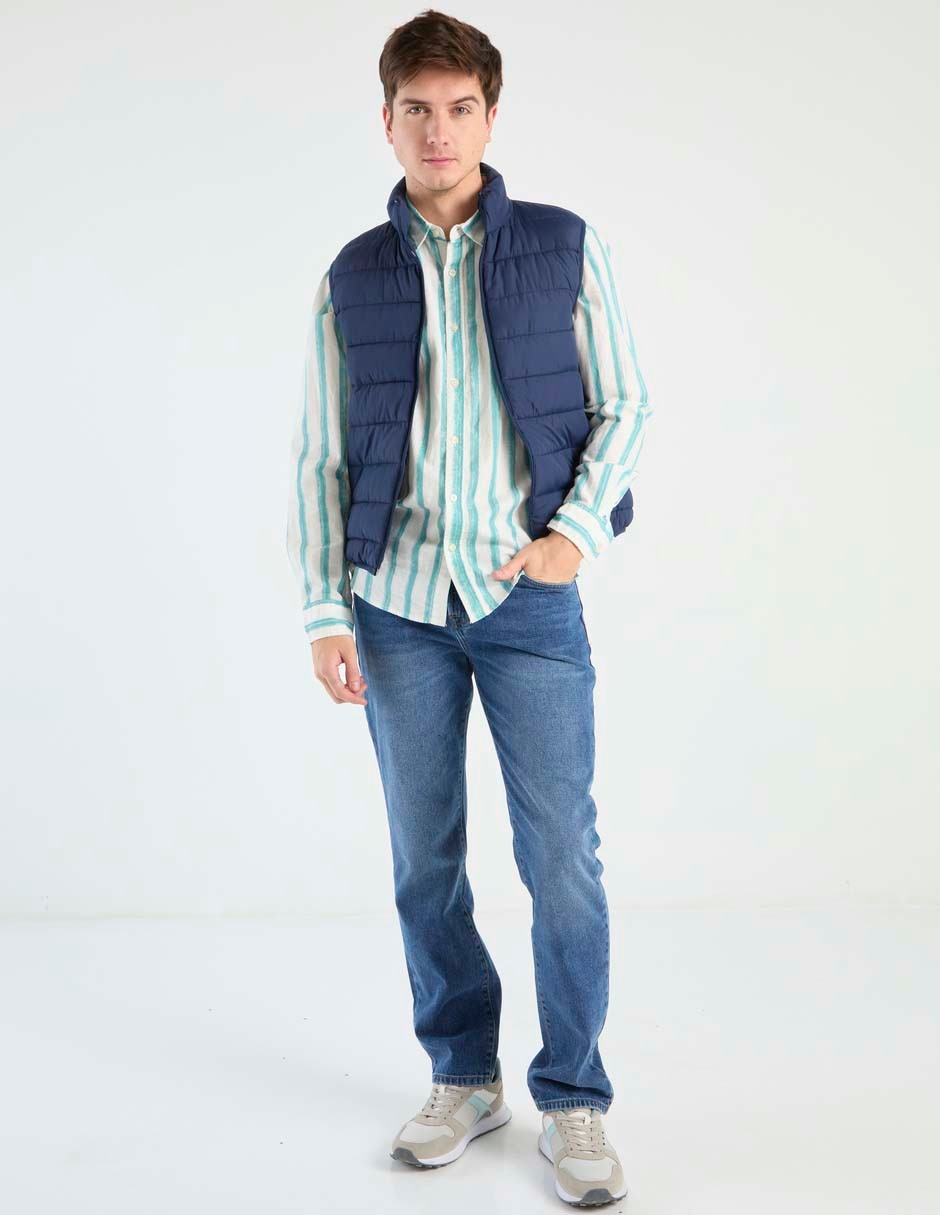 Jeans straight lavado medio para hombre 3