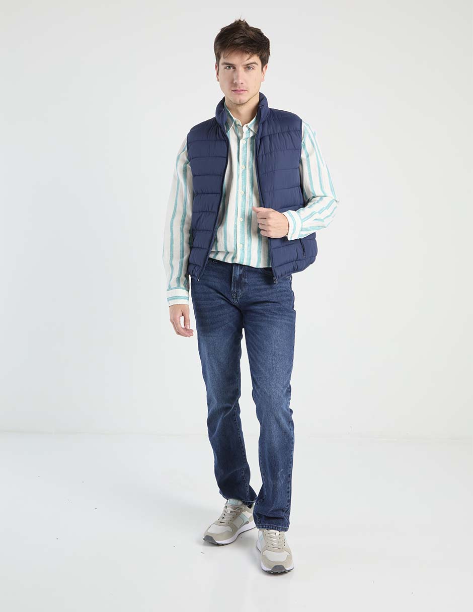 Jeans straight lavado medio para hombre 3