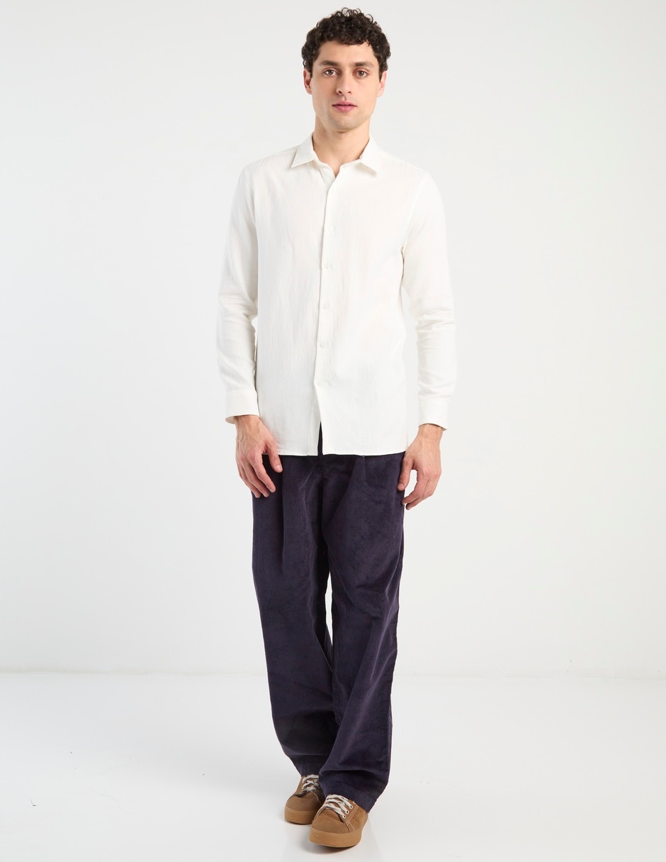 Camisa casual Aéropostale de algodón manga larga para hombre