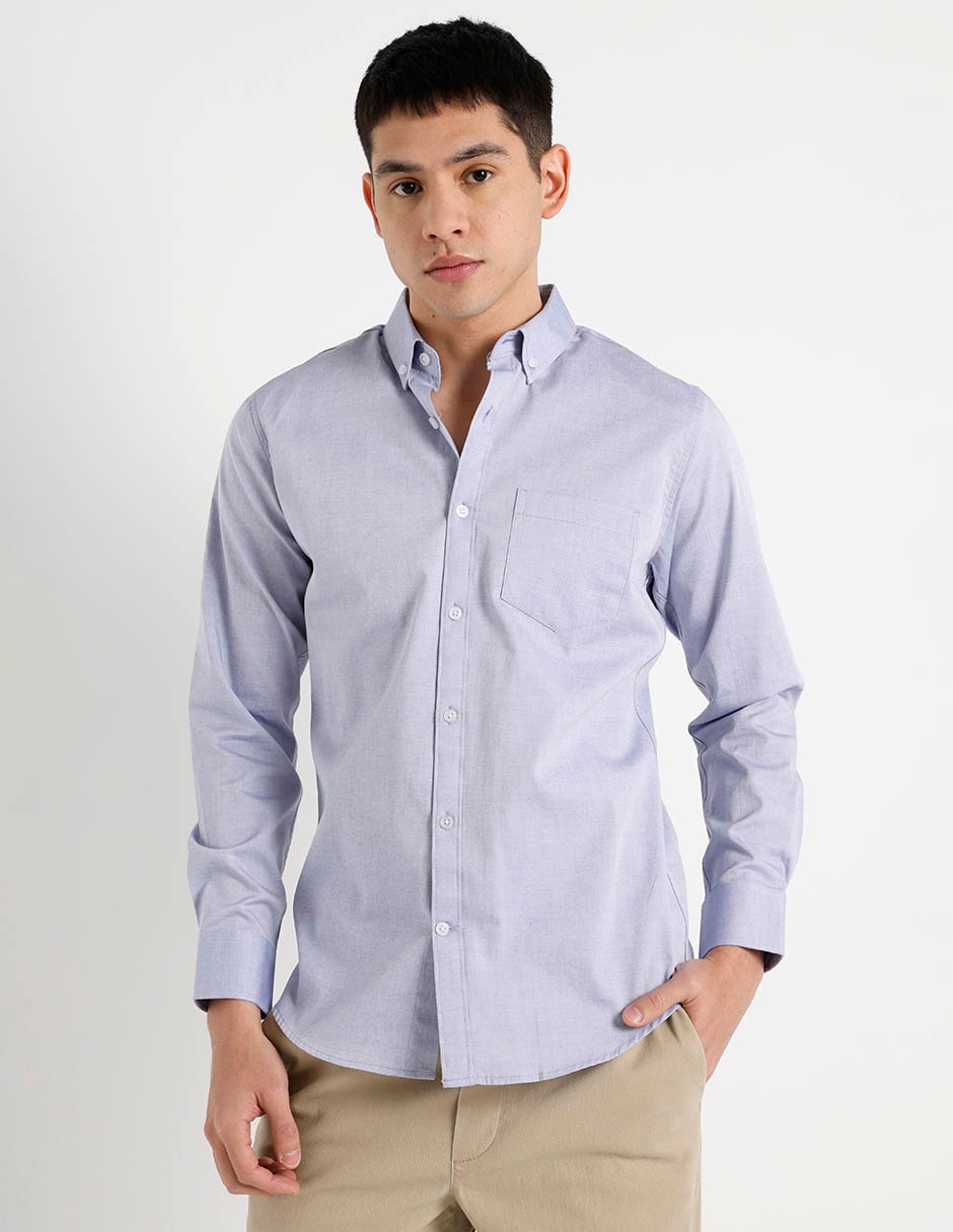 Camisa casual de algodón manga larga para hombre 7