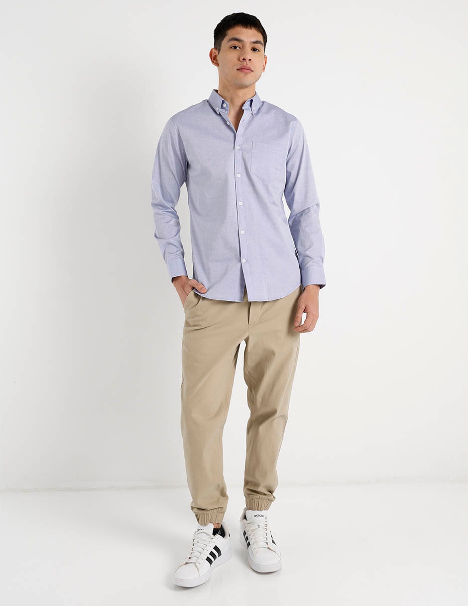 Camisa casual de algodón manga larga para hombre 8