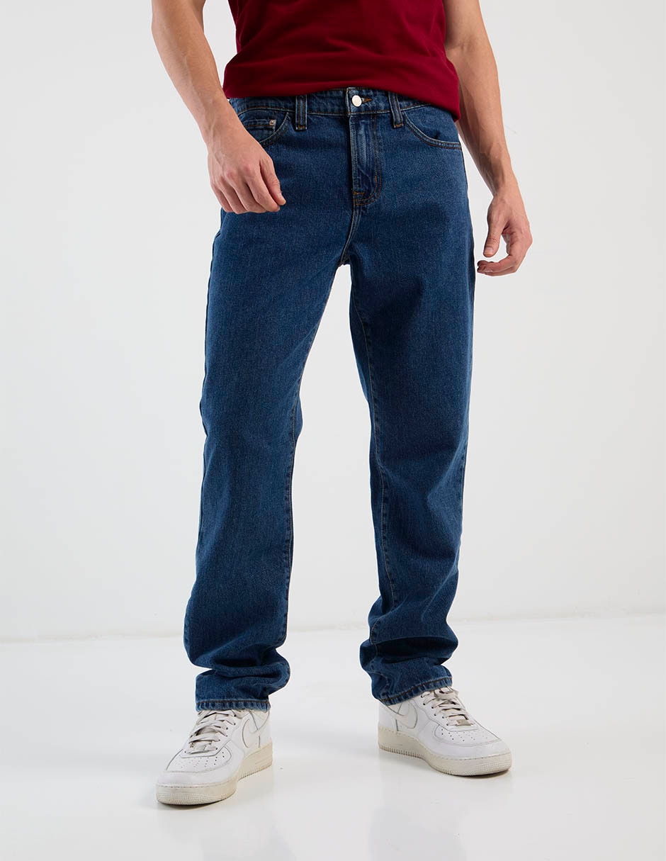 Jeans relaxed lavado medio para hombre