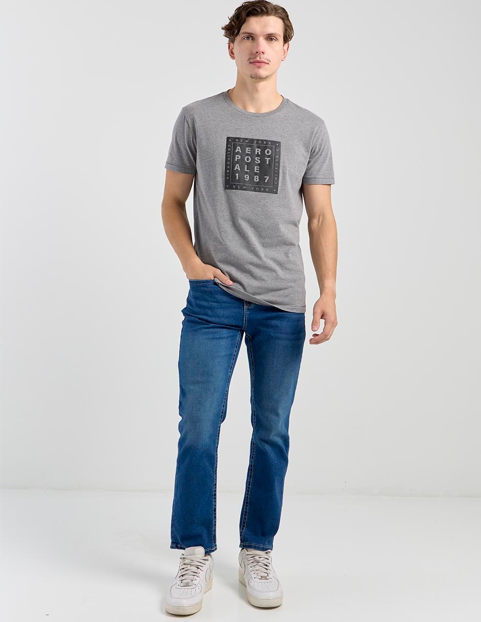 Jeans straight Aero lavado medio para hombre