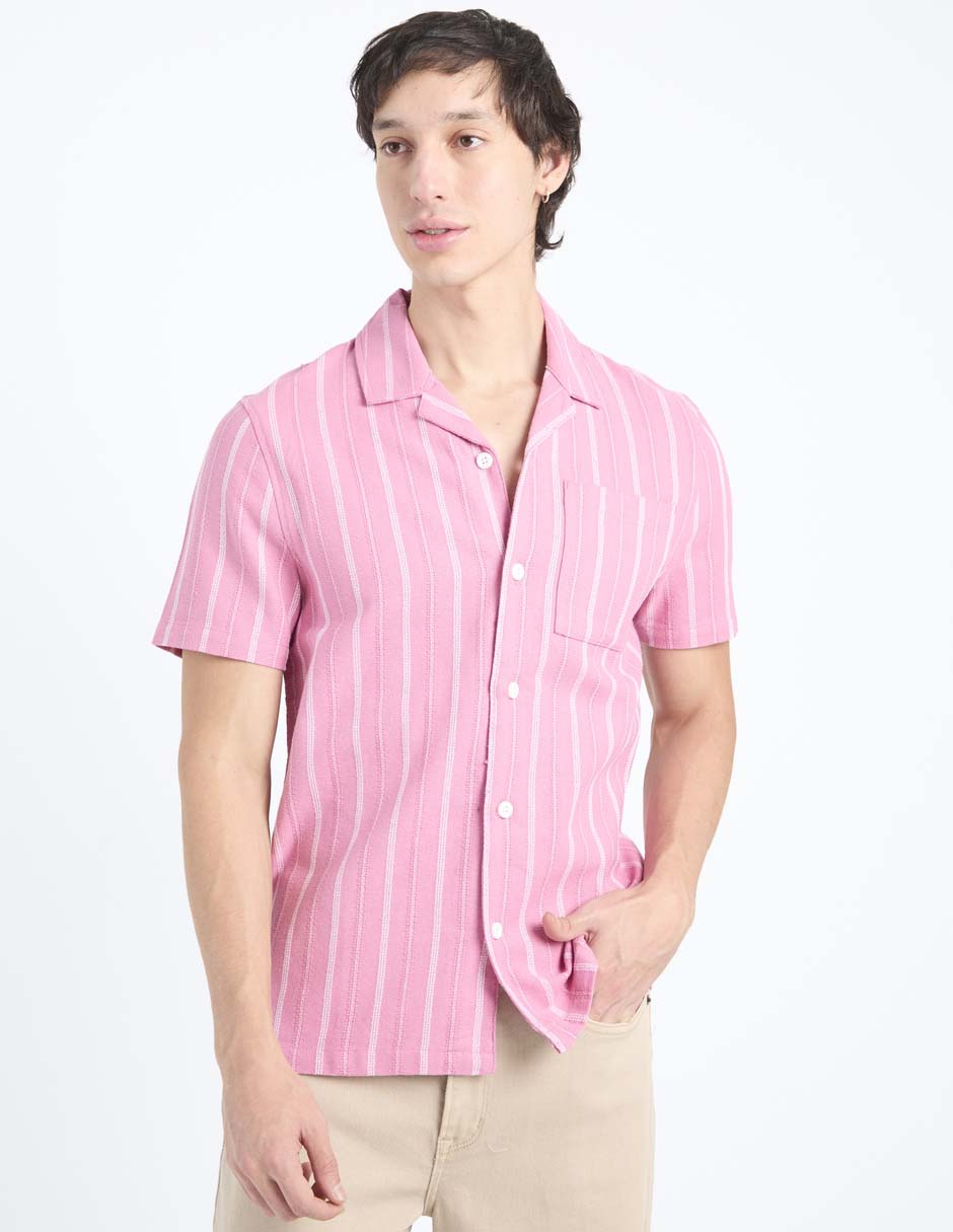 Camisa casual manga corta para hombre