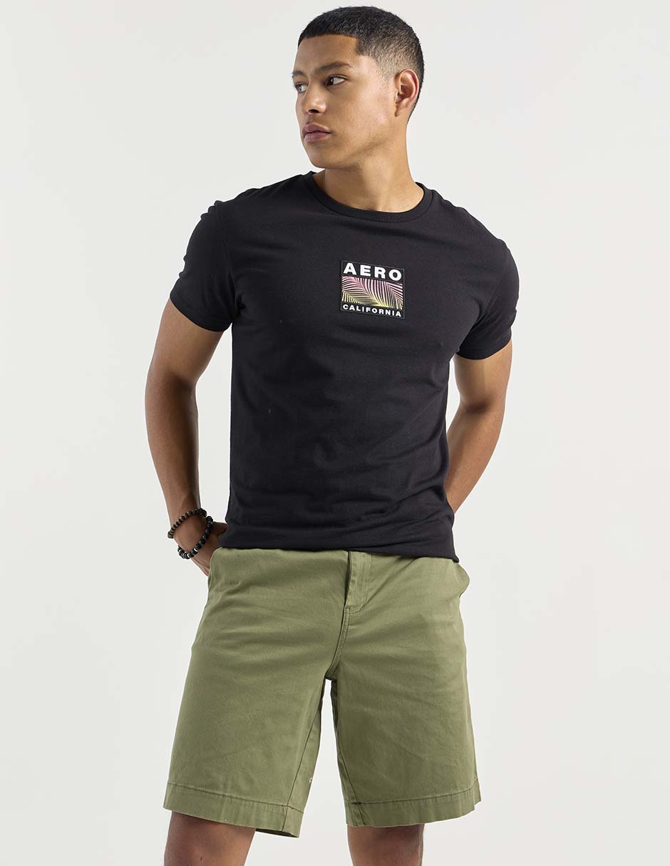 Bermuda Aéropostale de gabardina para hombre