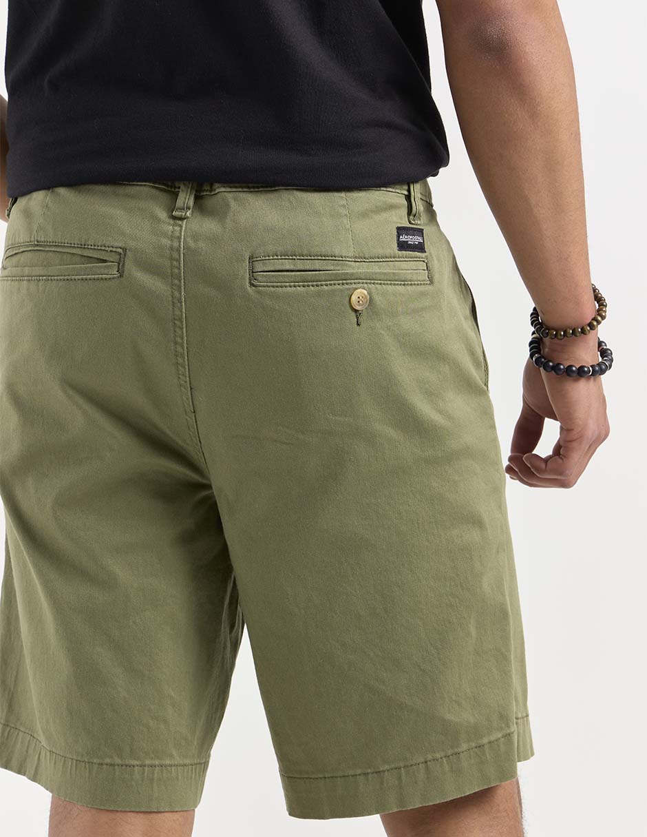 Bermuda Aéropostale de gabardina para hombre