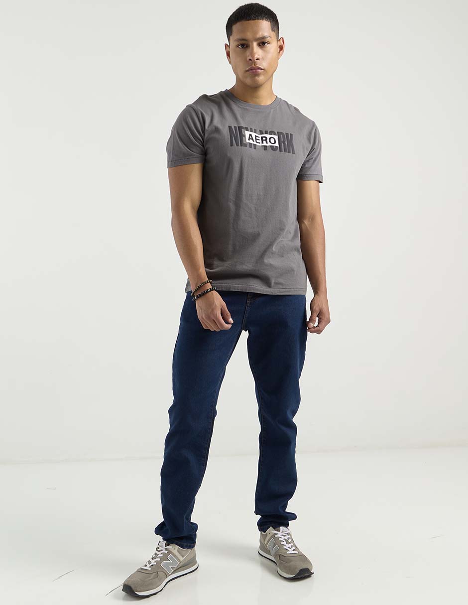 Jeans straight Aéropostale lavado obscuro para hombre
