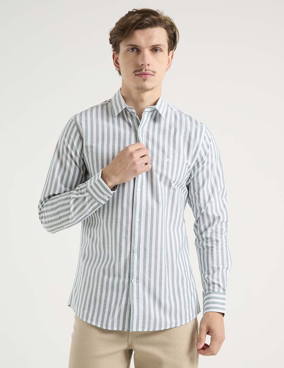Camisa casual Aéropostale de algodón manga larga para hombre
