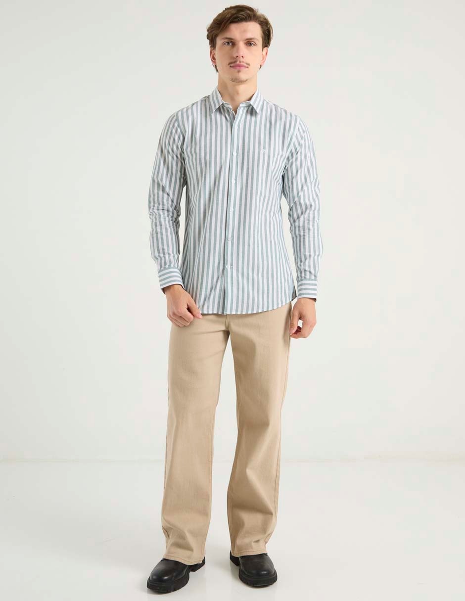 Camisa casual Aéropostale de algodón manga larga para hombre