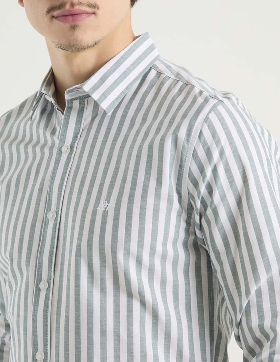 Camisa casual Aéropostale de algodón manga larga para hombre