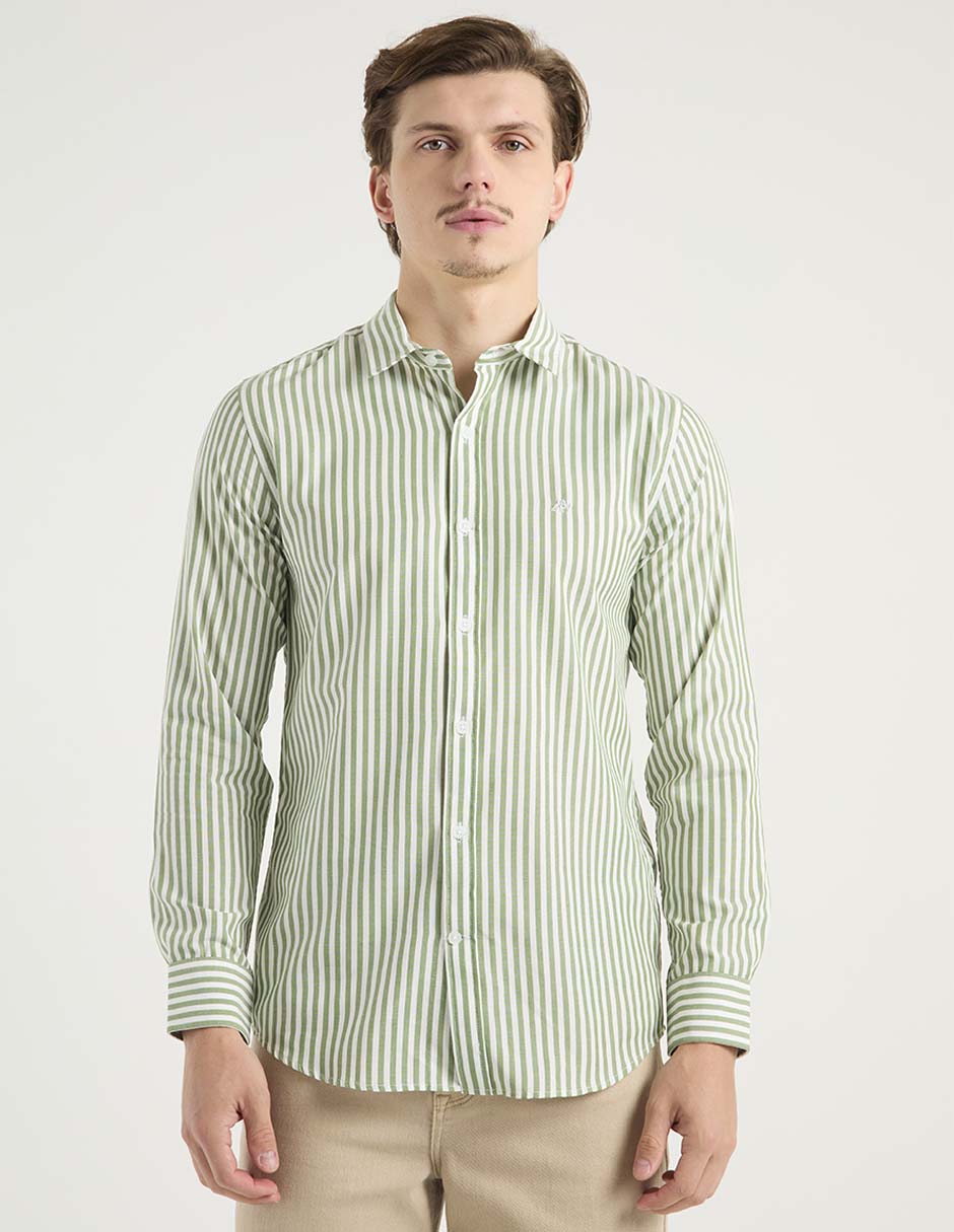 Camisa casual Aéropostale de algodón manga larga para hombre