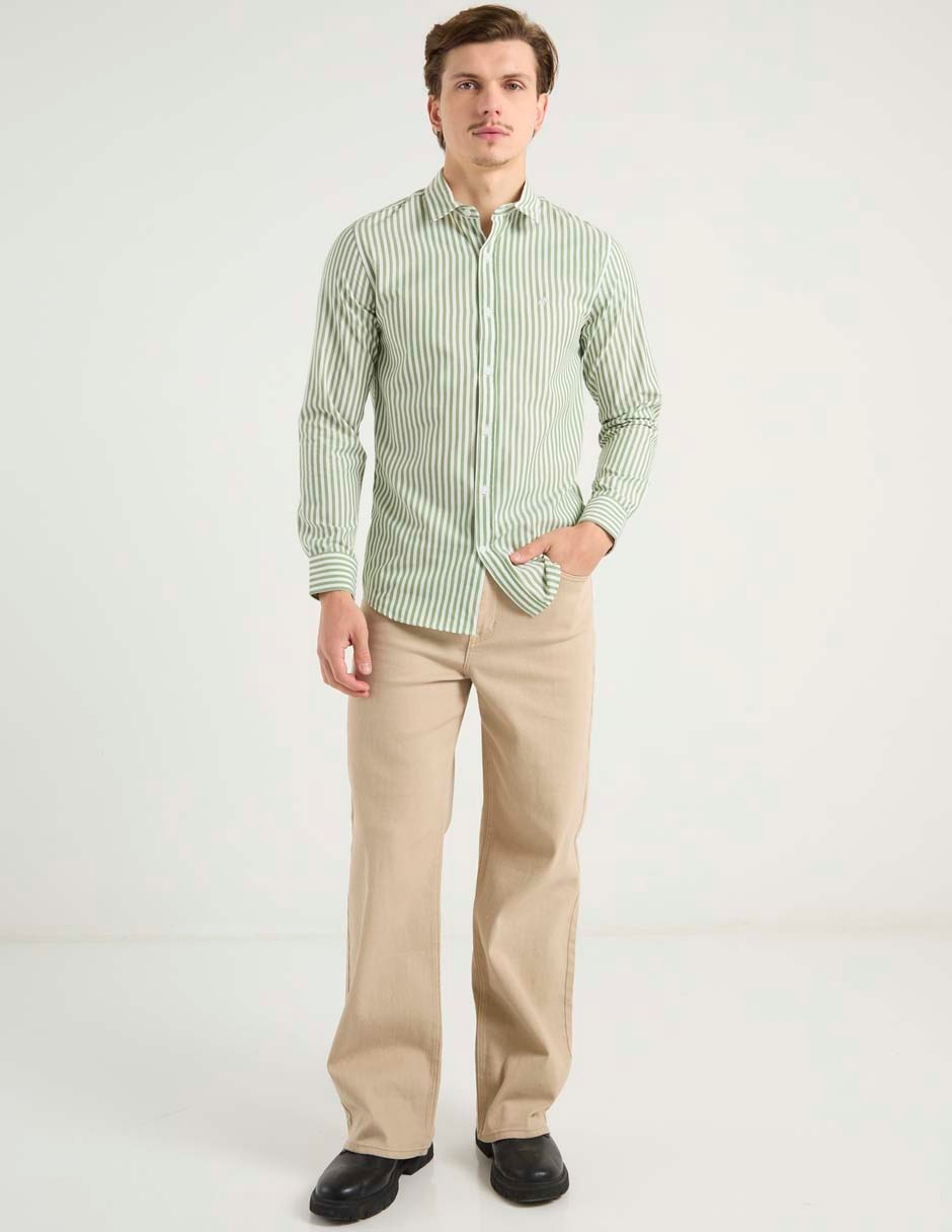 Camisa casual Aéropostale de algodón manga larga para hombre