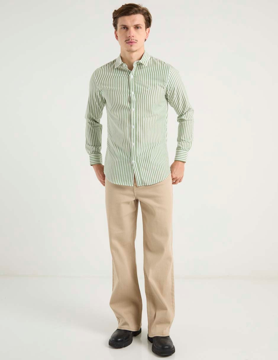 Camisa casual Aéropostale de algodón manga larga para hombre