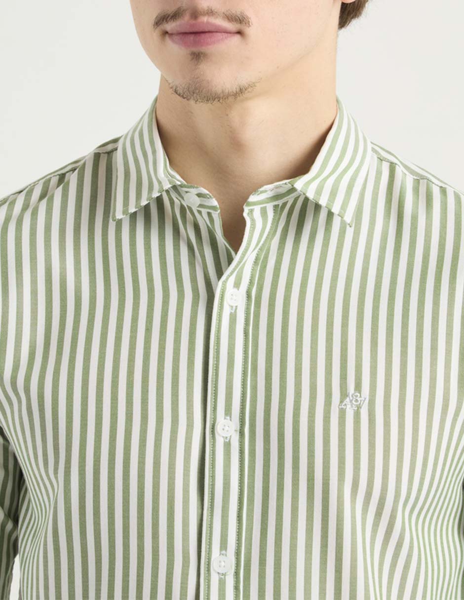 Camisa casual Aéropostale de algodón manga larga para hombre
