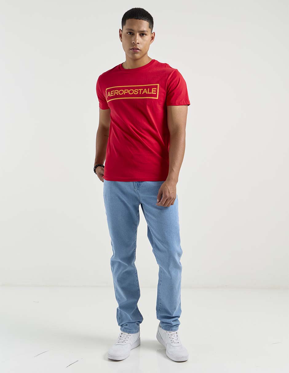 Jeans straight Aéropostale lavado claro para hombre
