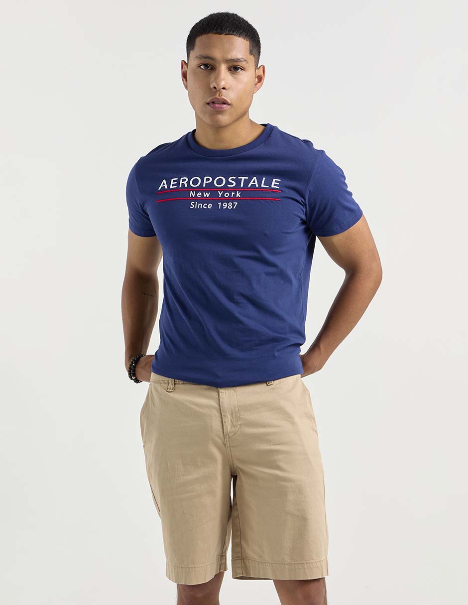 Bermuda Aéropostale de gabardina para hombre