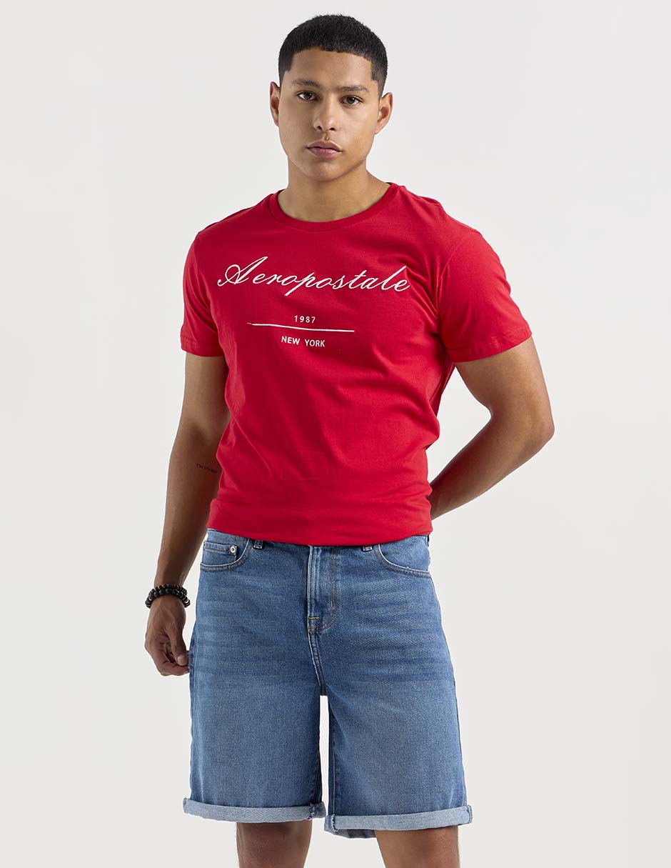 Bermuda Aéropostale de mezclilla para hombre