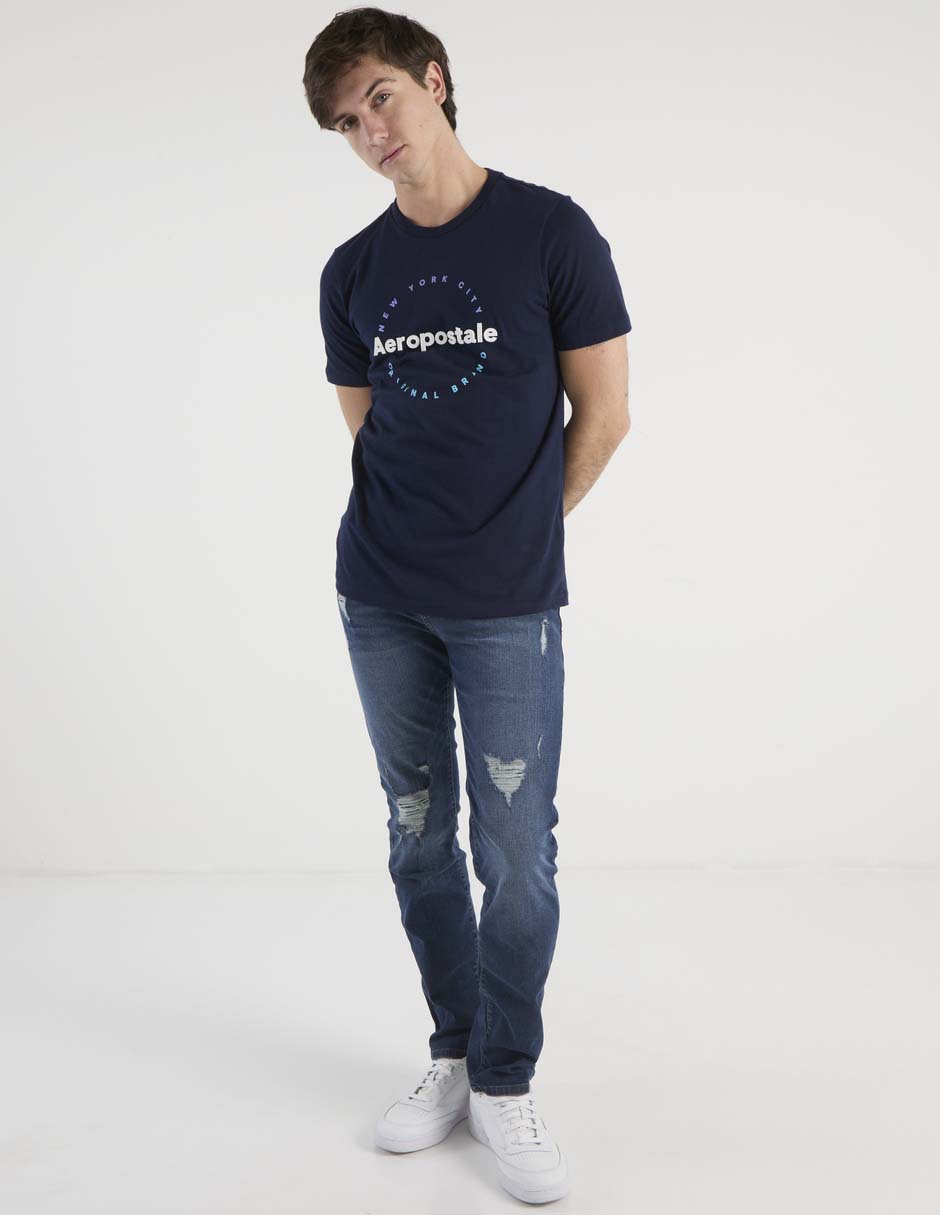 Jeans skinny Aéropostale lavado destruido para hombre