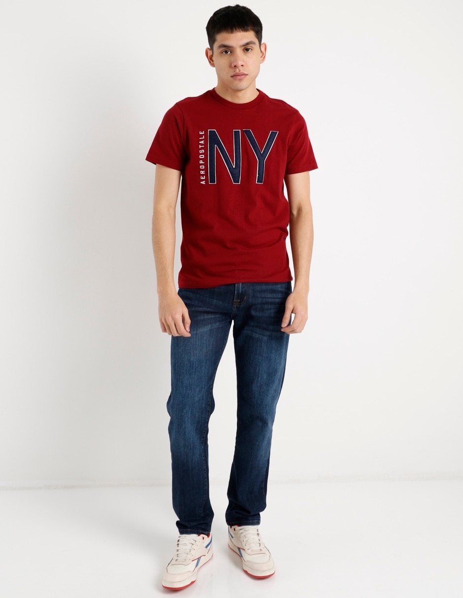 Jeans straight Aéropostale lavado obscuro para hombre