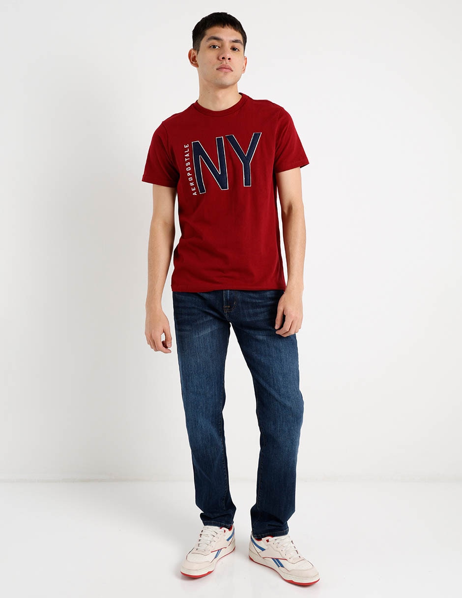 Jeans straight Aéropostale lavado obscuro para hombre