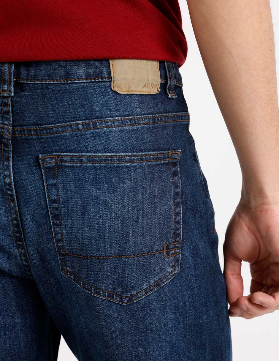 Jeans straight Aéropostale lavado obscuro para hombre