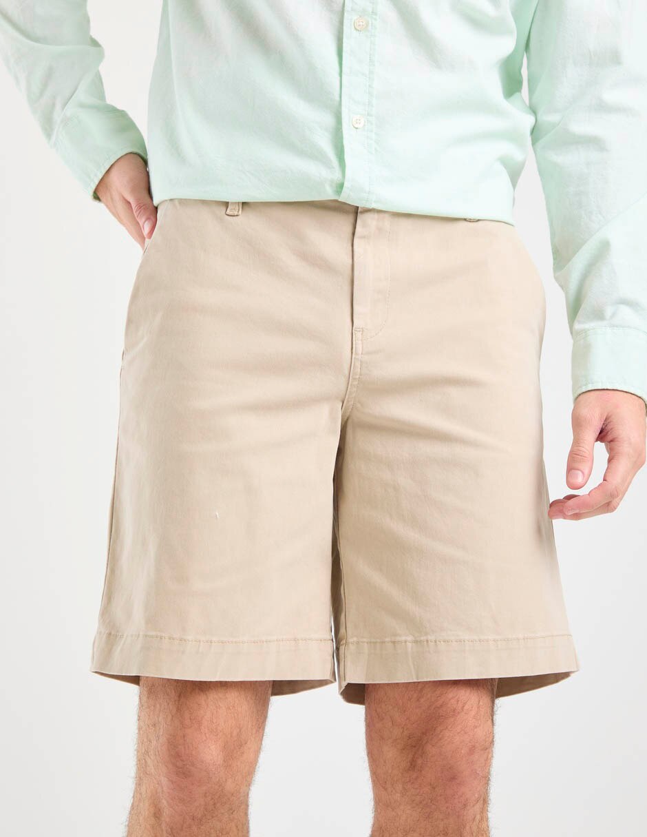 Bermuda de gabardina para hombre
