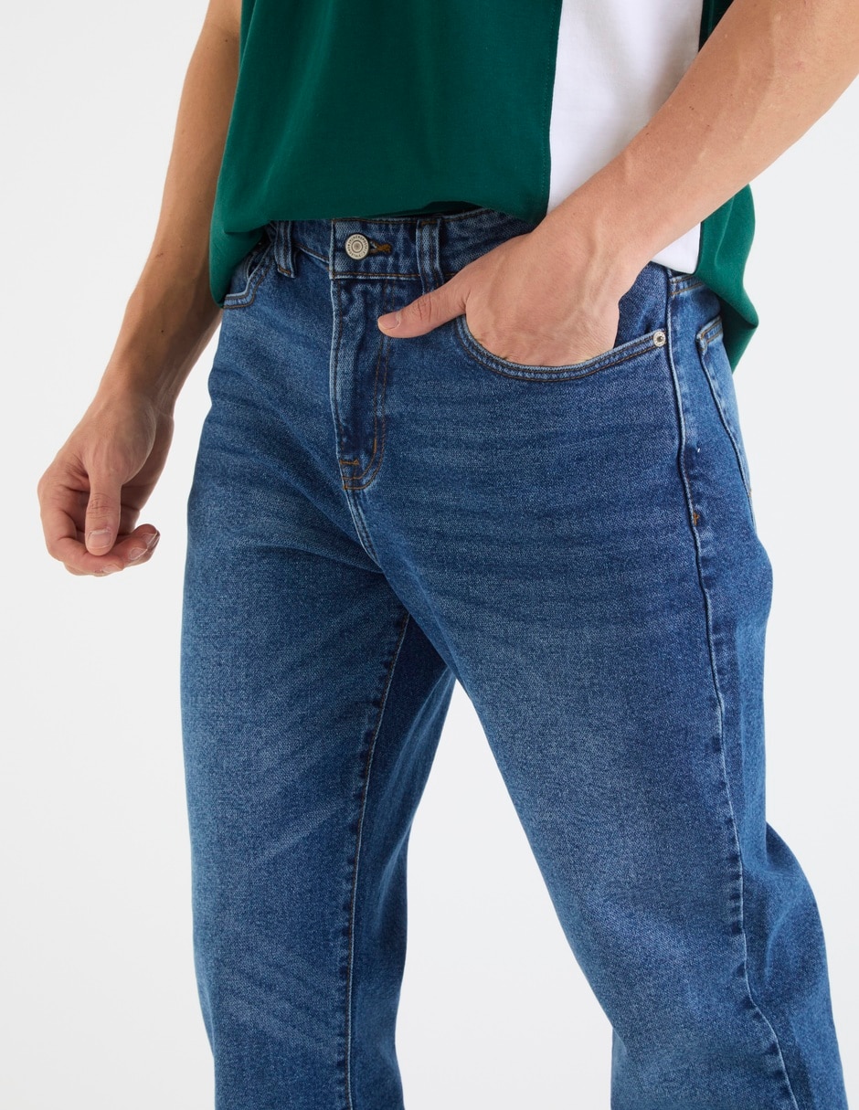 Jeans straight Aéropostale lavado stone wash para hombre