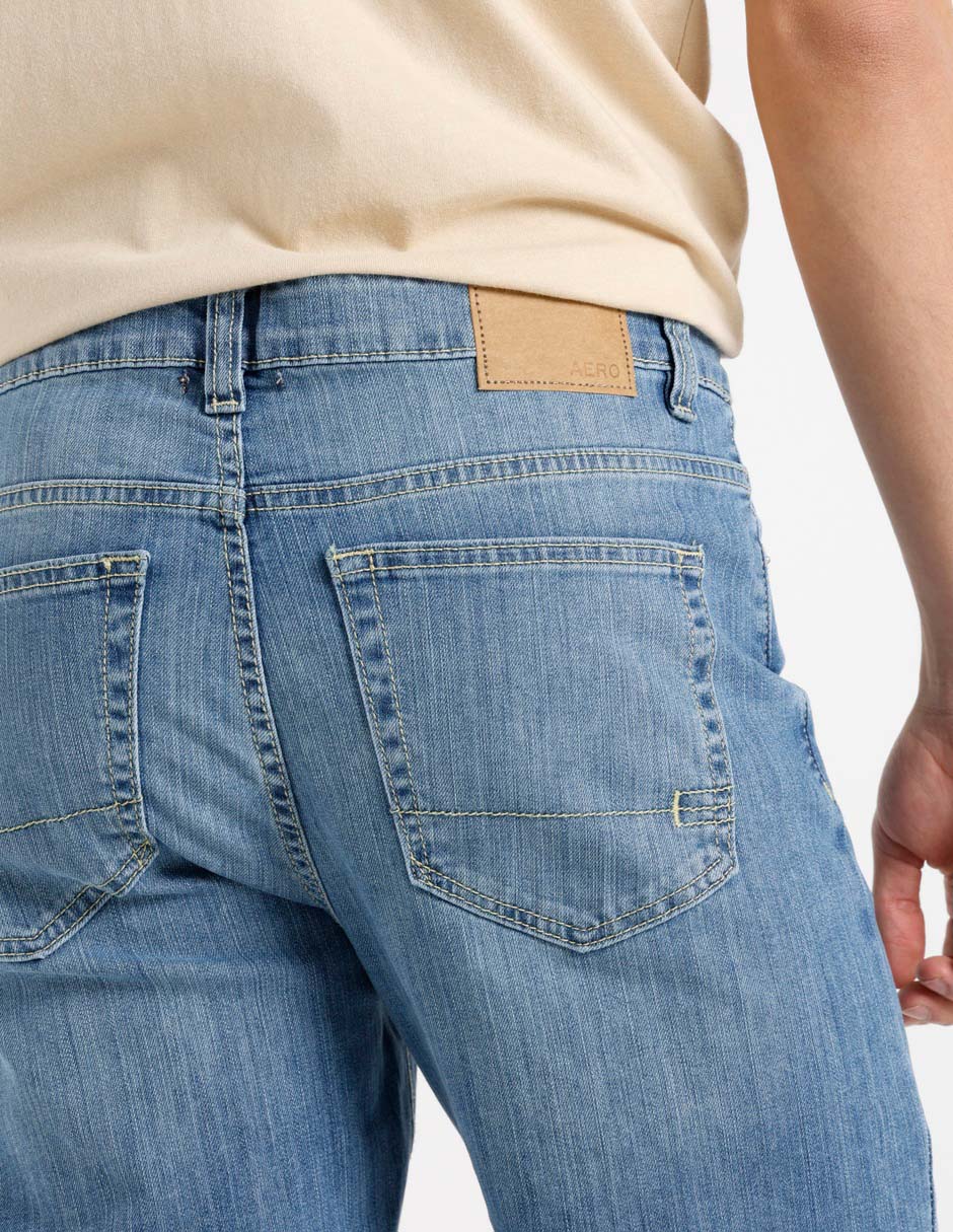 Jeans straight Aéropostale lavado bleach para hombre