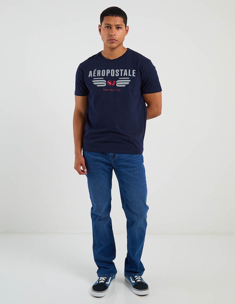 Jeans straight Aéropostale lavado obscuro para hombre