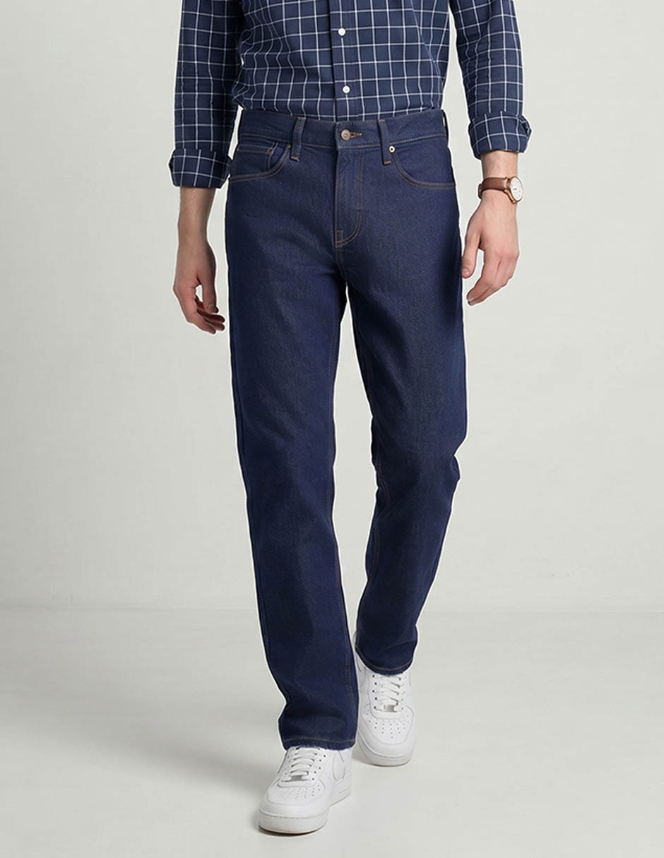 Jeans straight Aero lavado obscuro para hombre