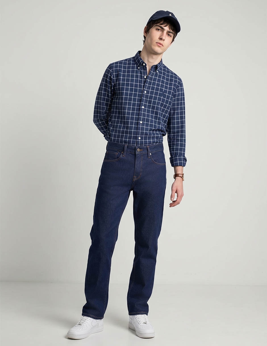 Jeans straight Aero lavado obscuro para hombre