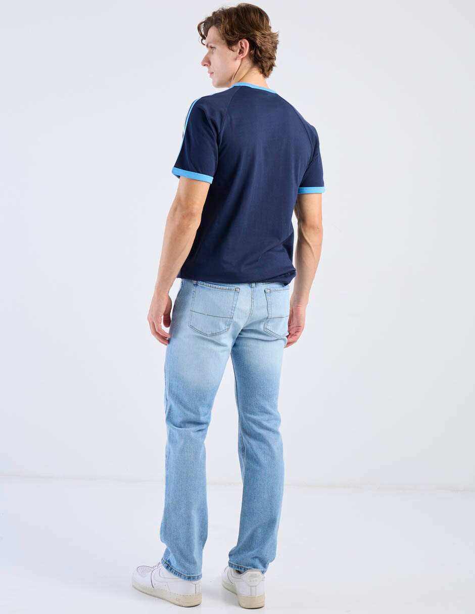Jeans straight lavado claro para hombre 31