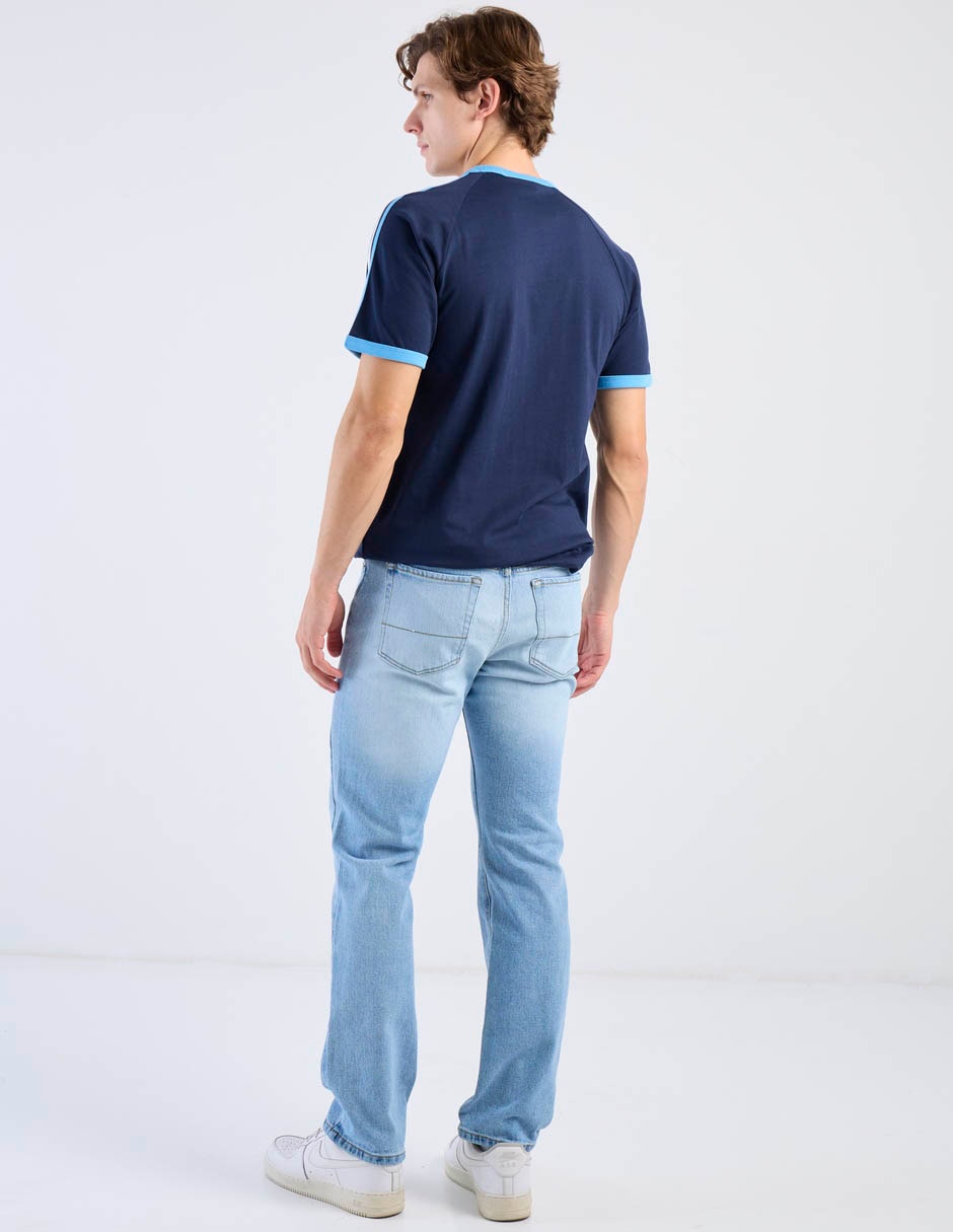 Jeans straight lavado claro para hombre 32