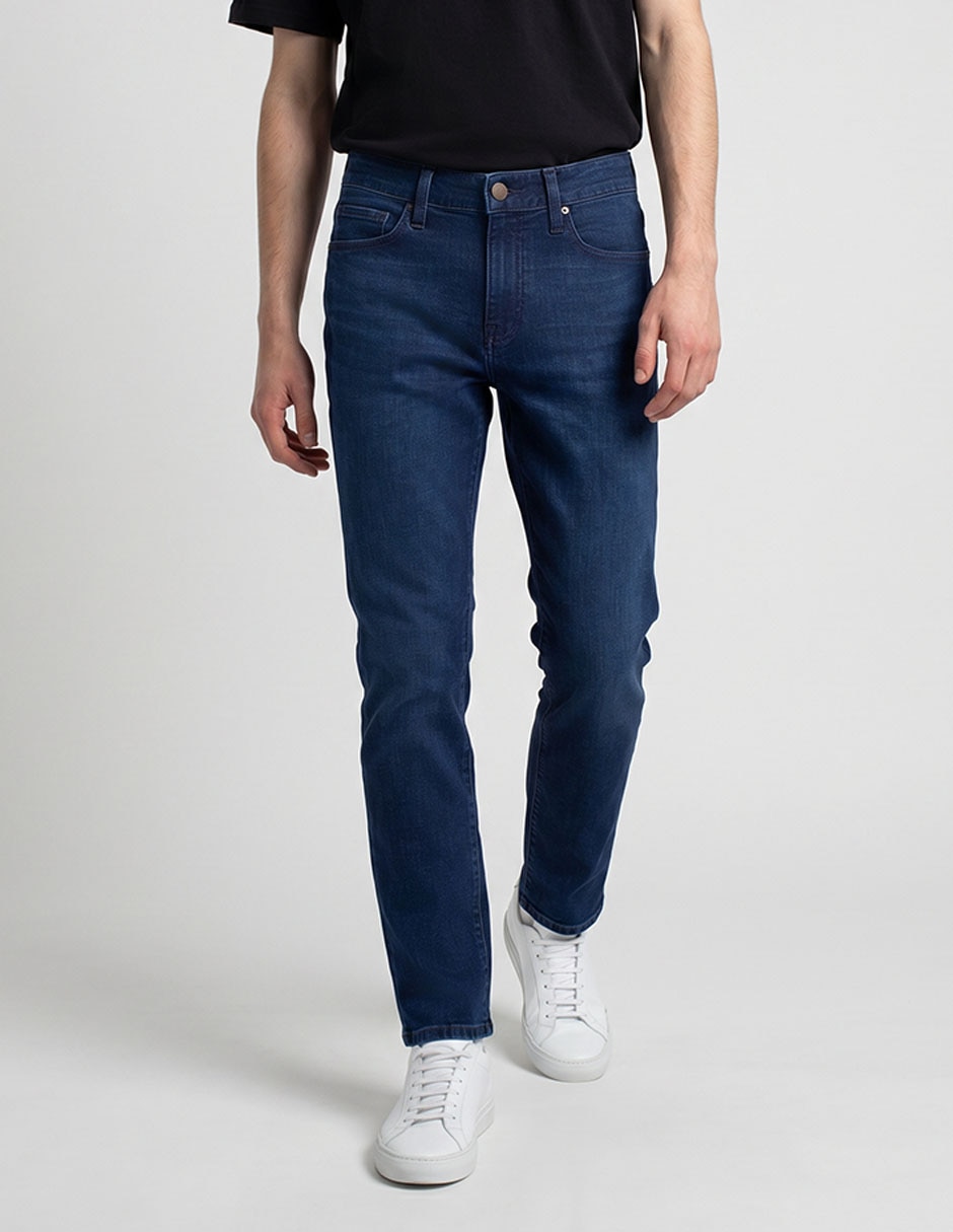 Jeans slim lavado obscuro para hombre