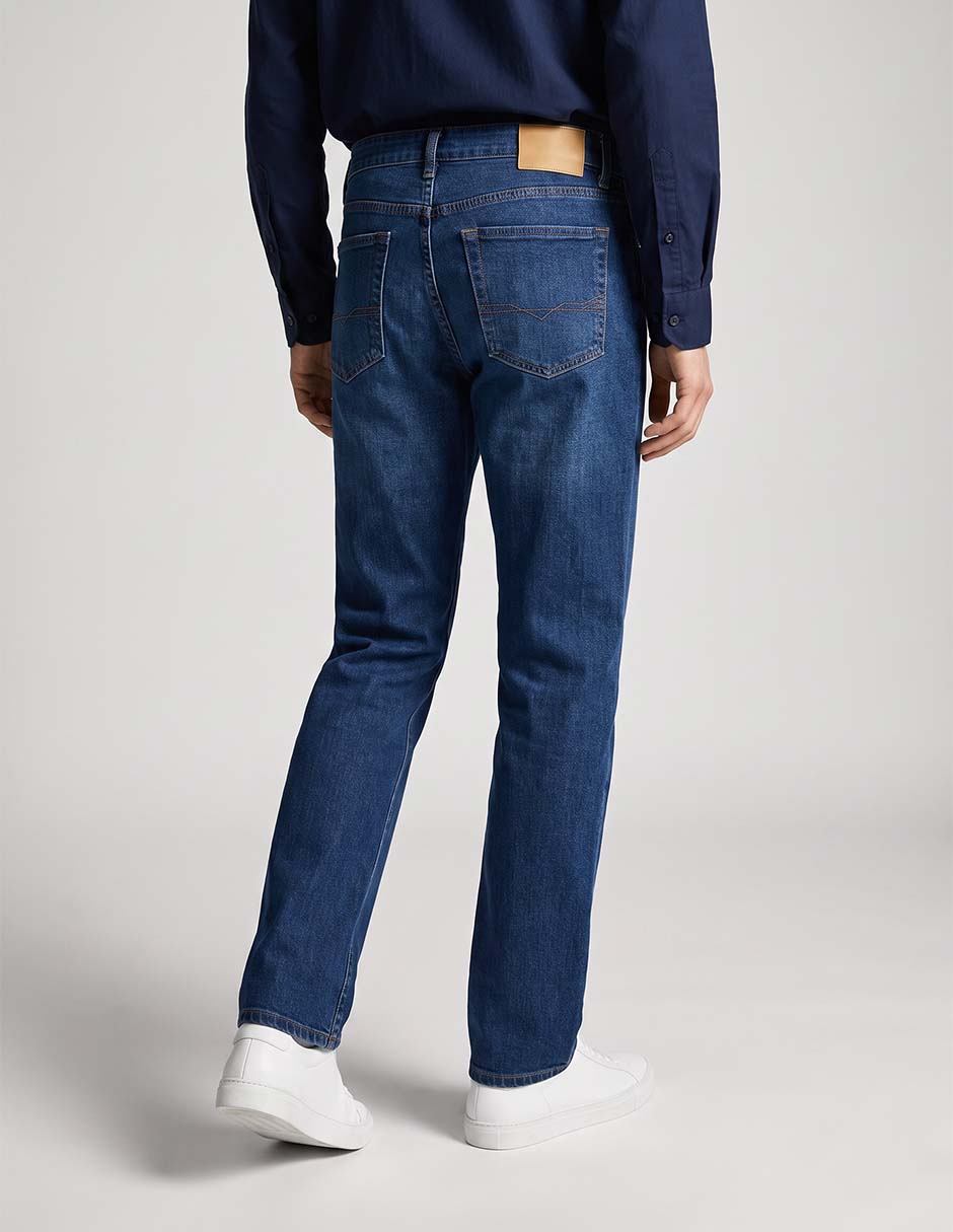 Jeans slim lavado whisker para hombre 3