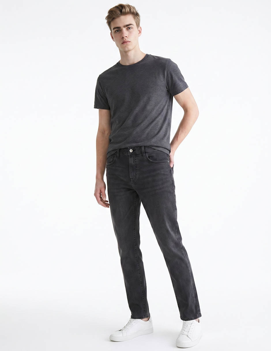 Jeans slim deslavado para hombre 3